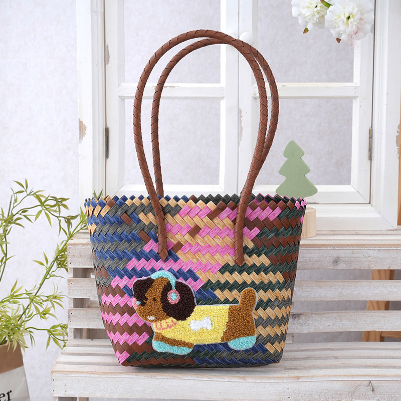 Women's Curtain Cloth Large Capacity Woven Gift Bags