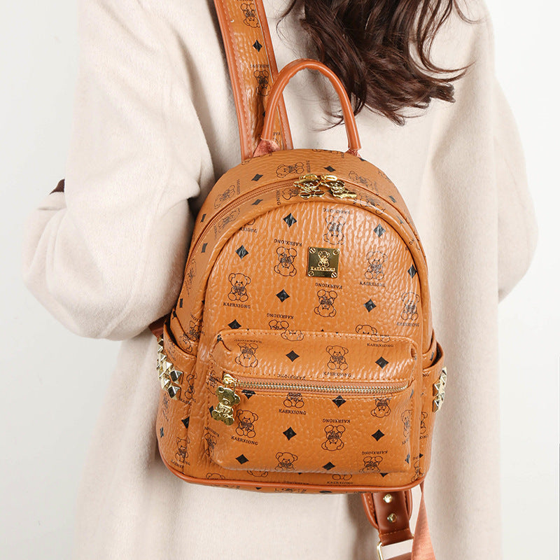 Women's Bear Fashion Printing Large Capacity For Backpacks