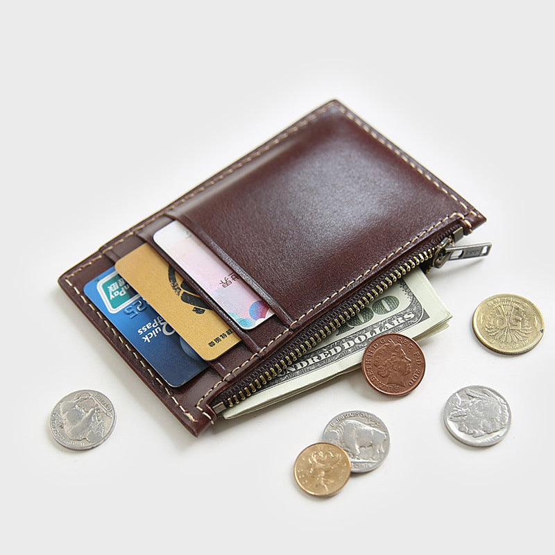 Women's & Men's & First Layer Cowhide Handmade Genuine Purses