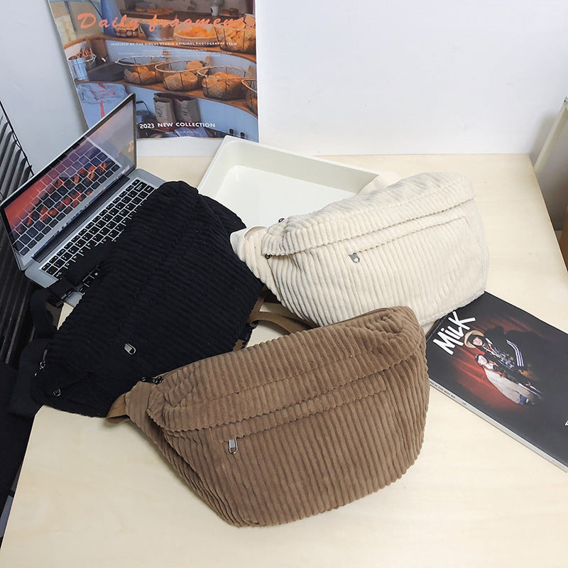 Women's Artistic Corduroy Trend Large Capacity Women's Shoulder Bag
