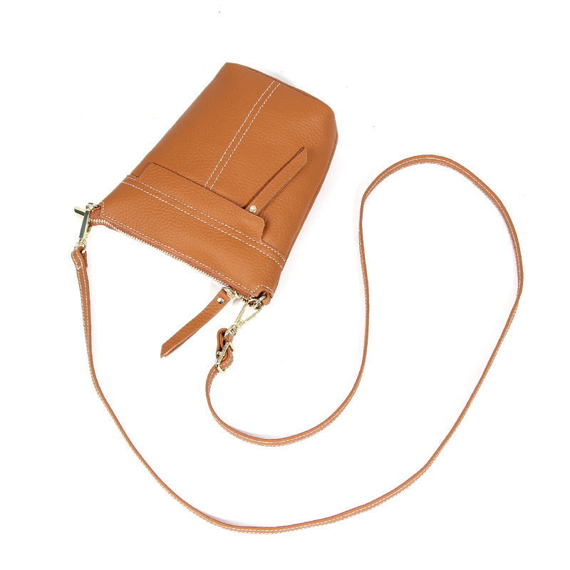 Women's Layer Cowhide Popular Leisure Large Capacity Simple Crossbody Bags