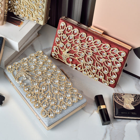 Women's High-grade Dinner Design Diamond Dress Hand-held Evening Bags