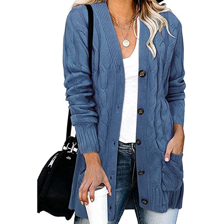 Women's Casual Knitted Large Loose Button Female Cardigans