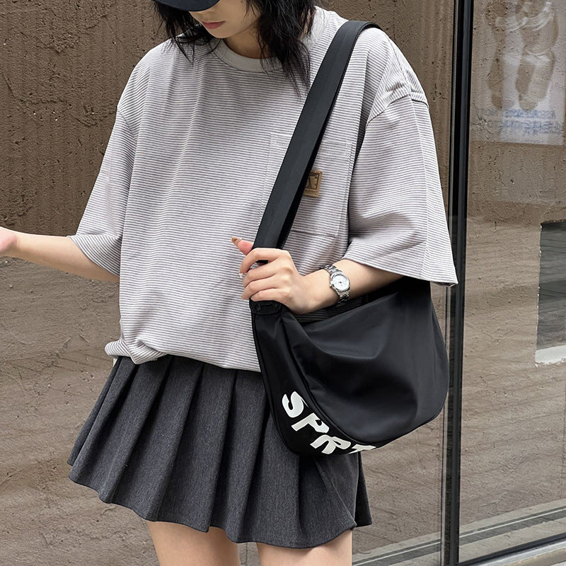 Women's & Men's & Simple Letter Oxford Cloth Large Crossbody Bags