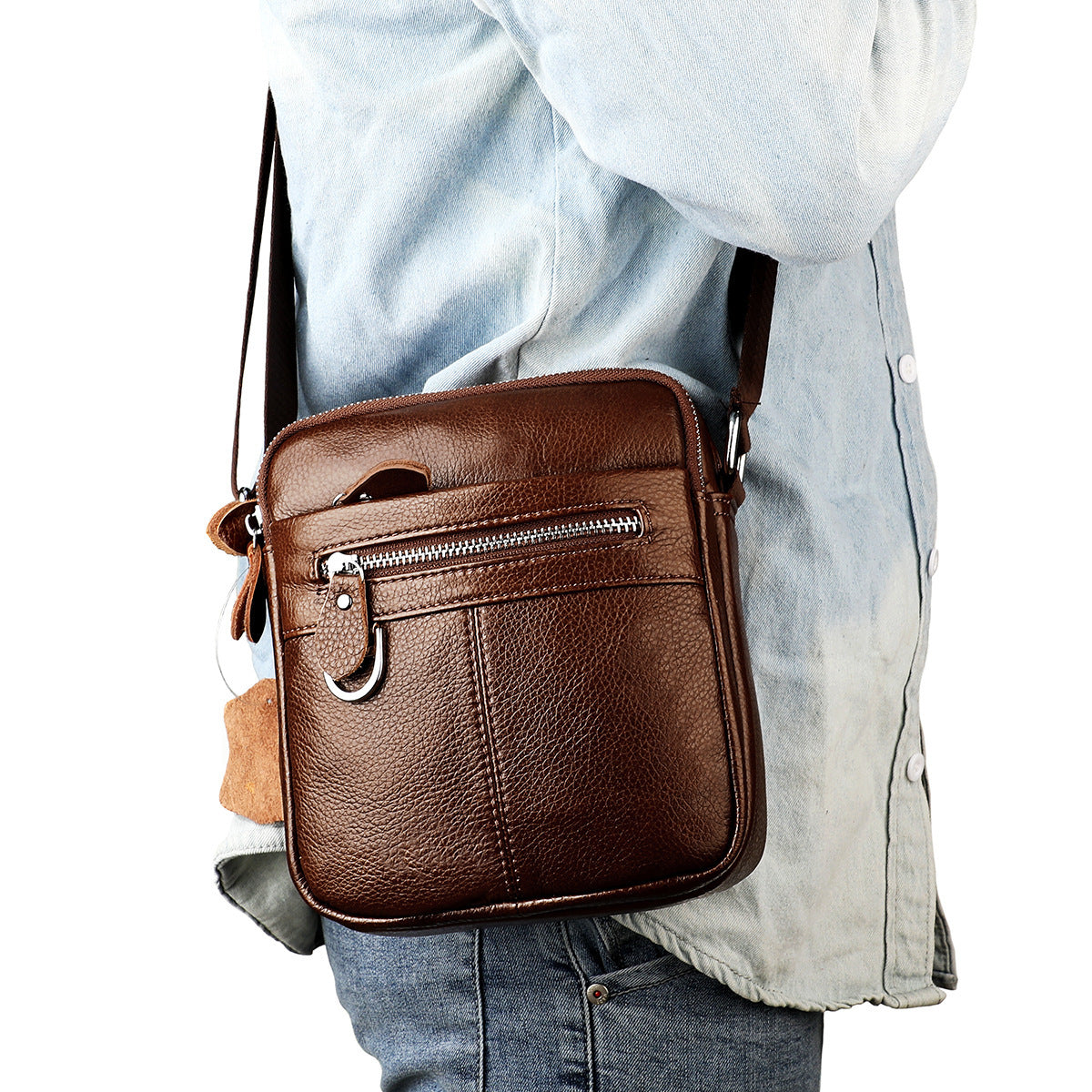 Men's First Layer Cowhide Large Capacity Bags