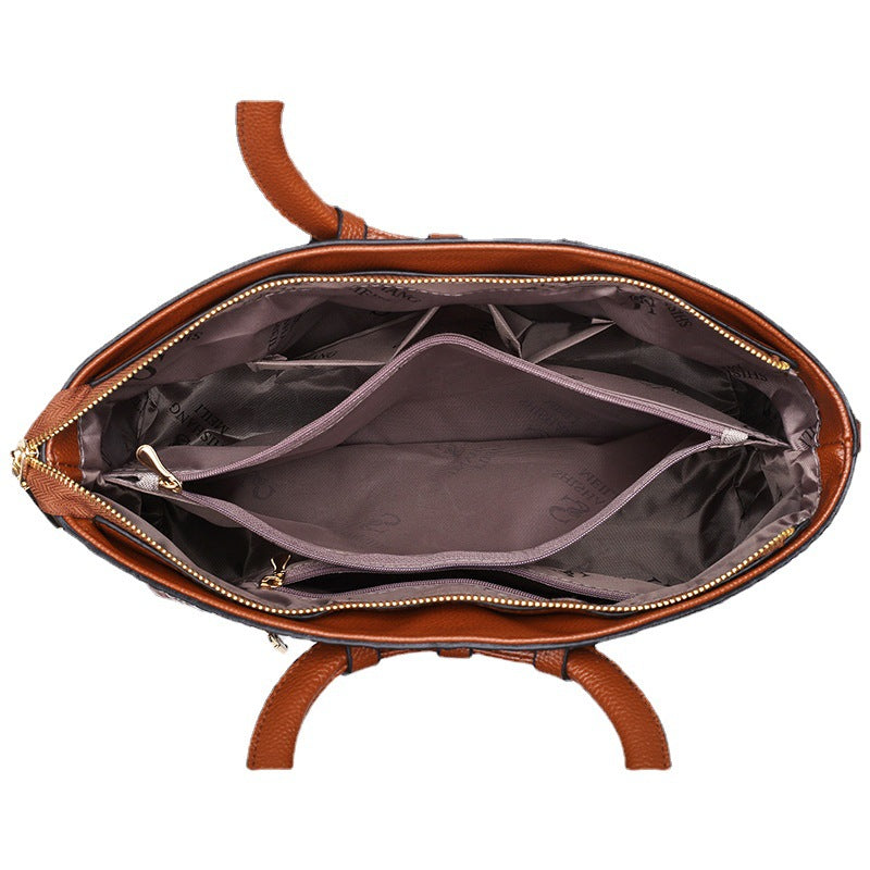 Women's Fashion Crocodile Pattern Mixed Color Handbags