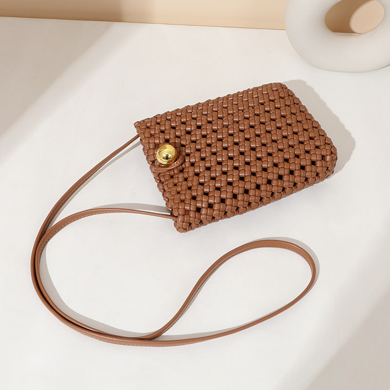 Slouchy Vertical Fashion Hand-woven Retro Simple Phone Bags