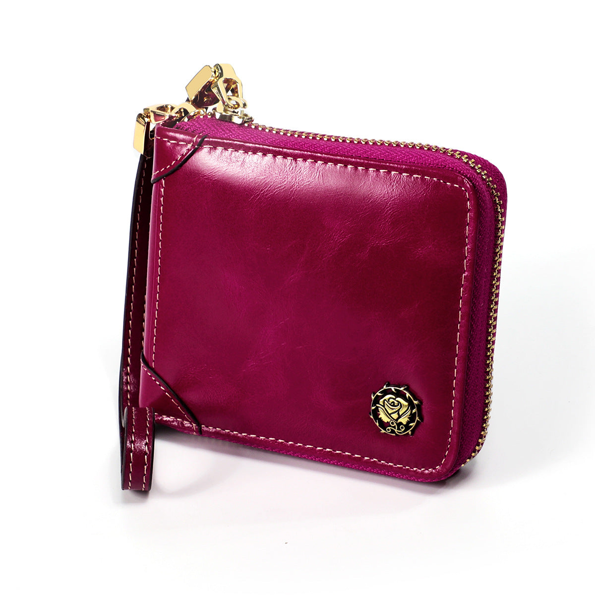 Women's & Men's & Genuine Leather High-grade Short Zip Ladies Wallets