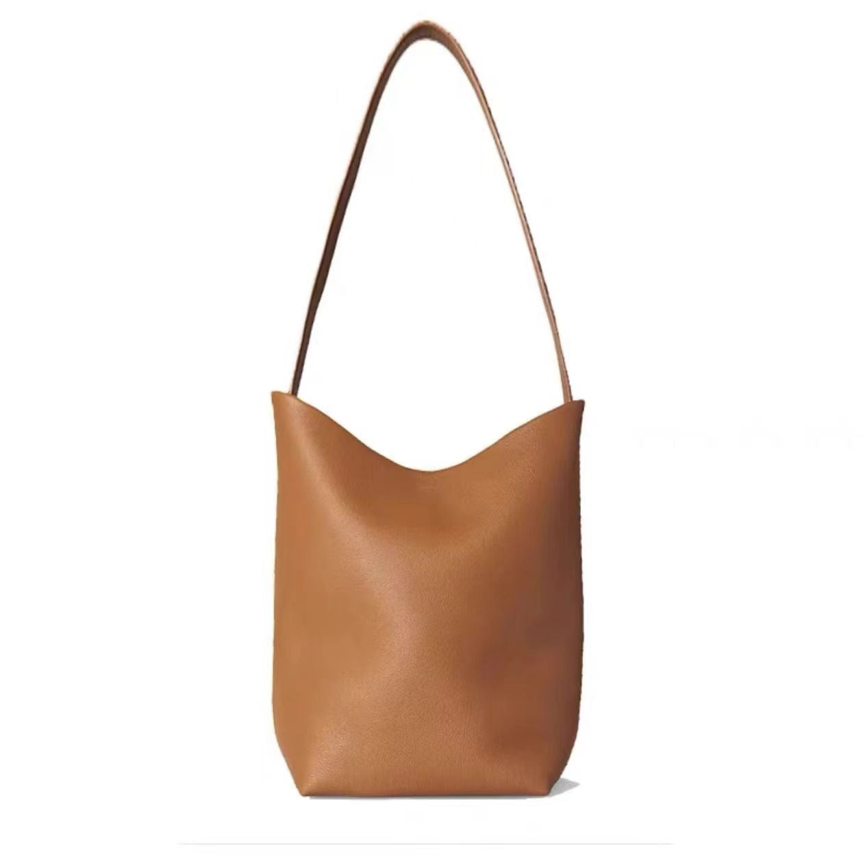 Genuine Leather Litchi Pattern Class Commuter Bucket Bags