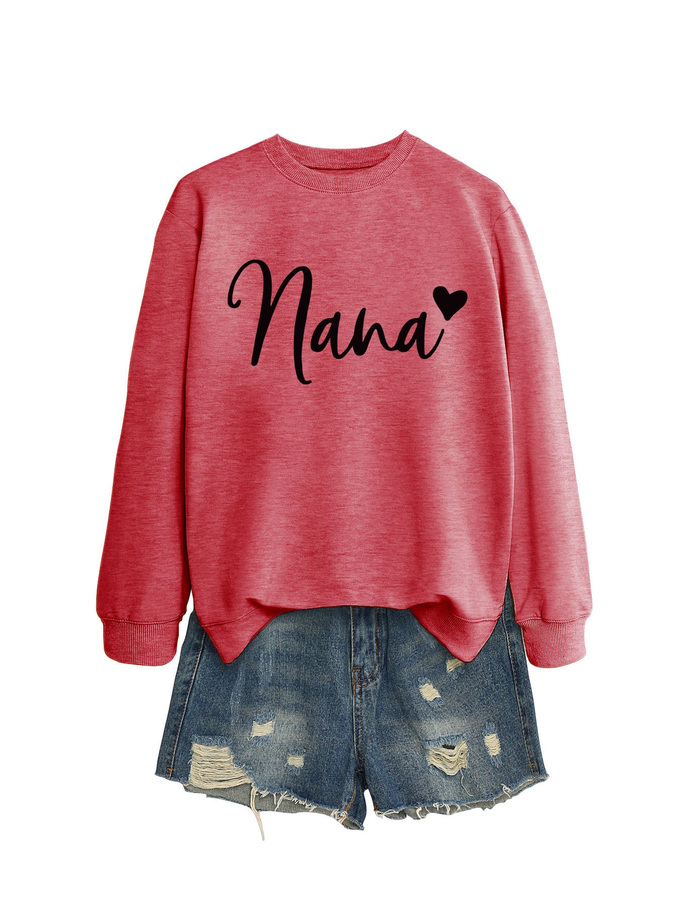 Women's Round Neck Elegant Heart Printing Simple Sweaters