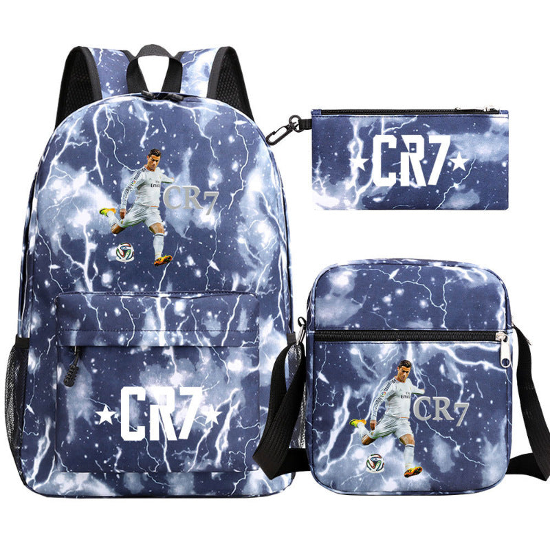 Women's & Men's & Football Star Junior Three-piece Suit Backpacks