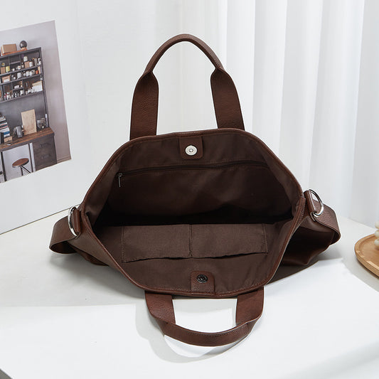 Women's Capacity Portable Korean Style Solid Color Tote Bags