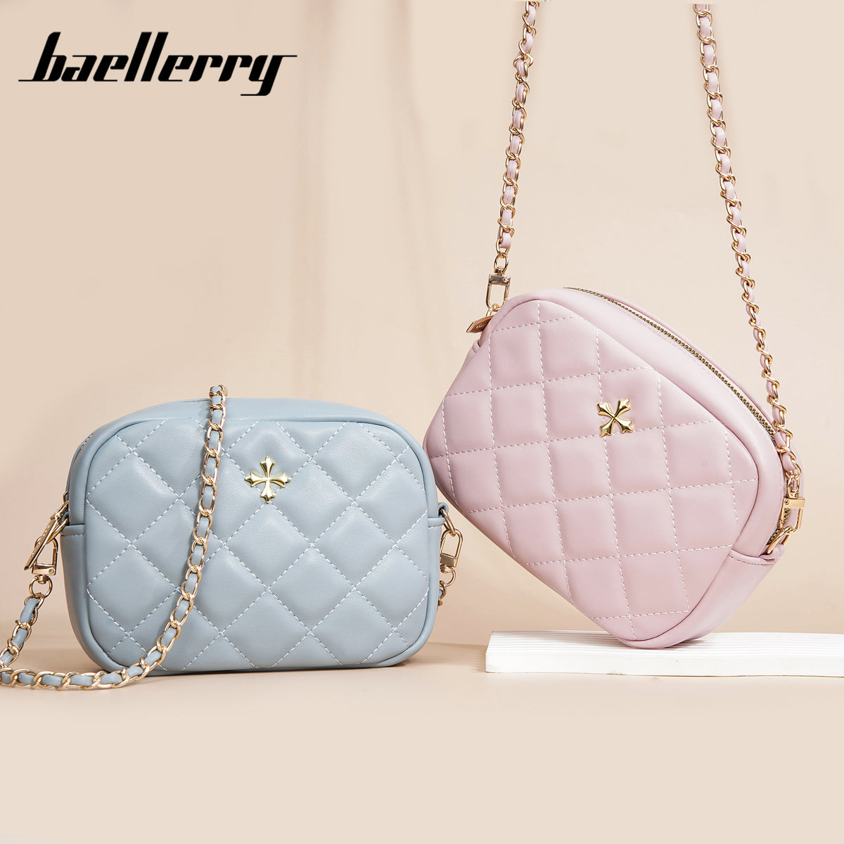 Lady's Fashion Quilted Rhombus Plaid Large Shoulder Bags