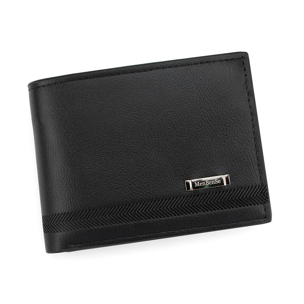 Men's Short Multiple Slots Large Capacity Flip-up Hinge Men's Wallet