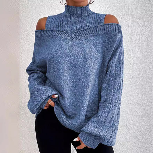 Women's Fashion Mock Neck Loose Large Sweaters