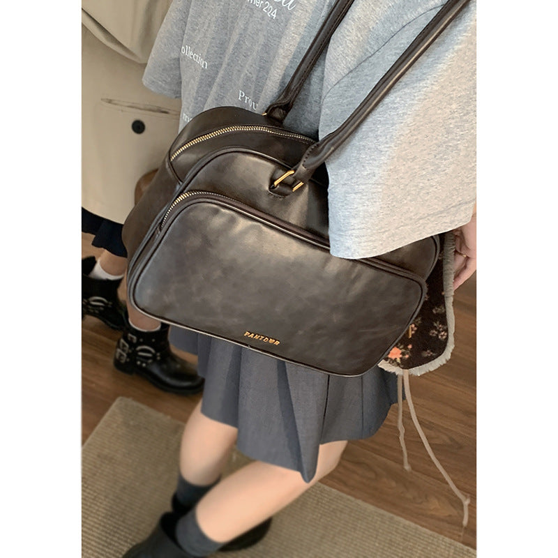 Women's Autumn Retro Portable Bowling Simple Niche Underarm Armpit Bags