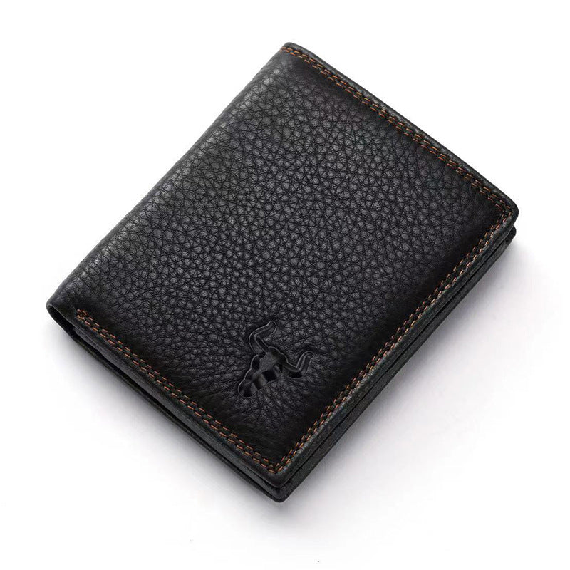 Leather Short Multiple Slots First Layer Men's Wallets