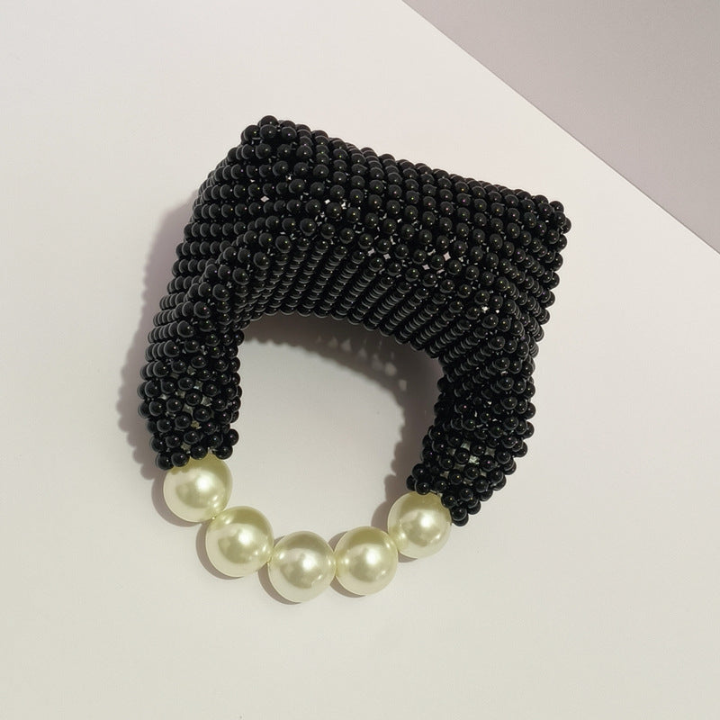 Hand-woven Dinner Beaded Large Beads Pearl Handbags