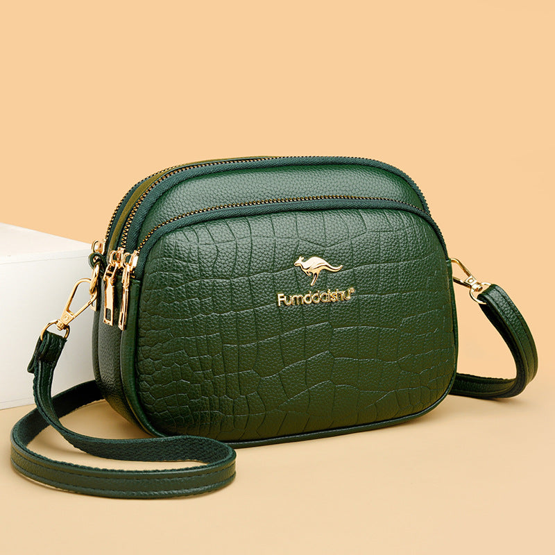 Women's Fashion Embossed Large Capacity Cell Trendy Soft Bags