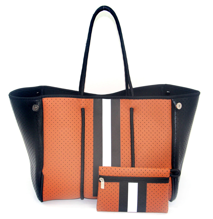 Leopard Print Printed Black Portable Beach Shoulder Bags