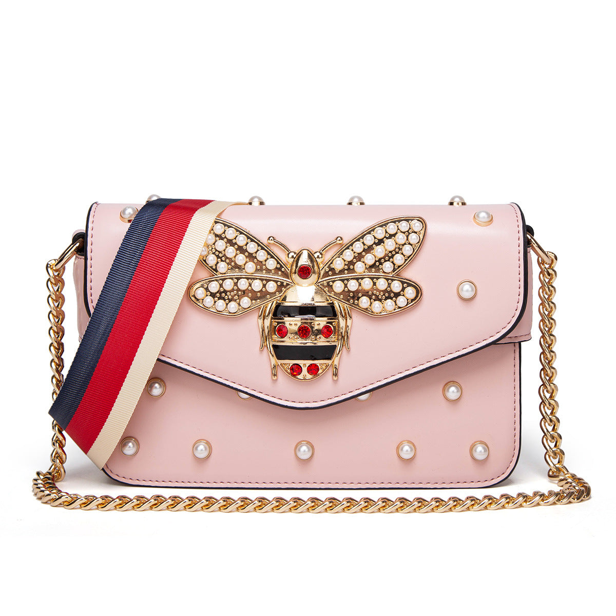 Women's Korean Chain Simple Bee Rivet Shoulder Bags