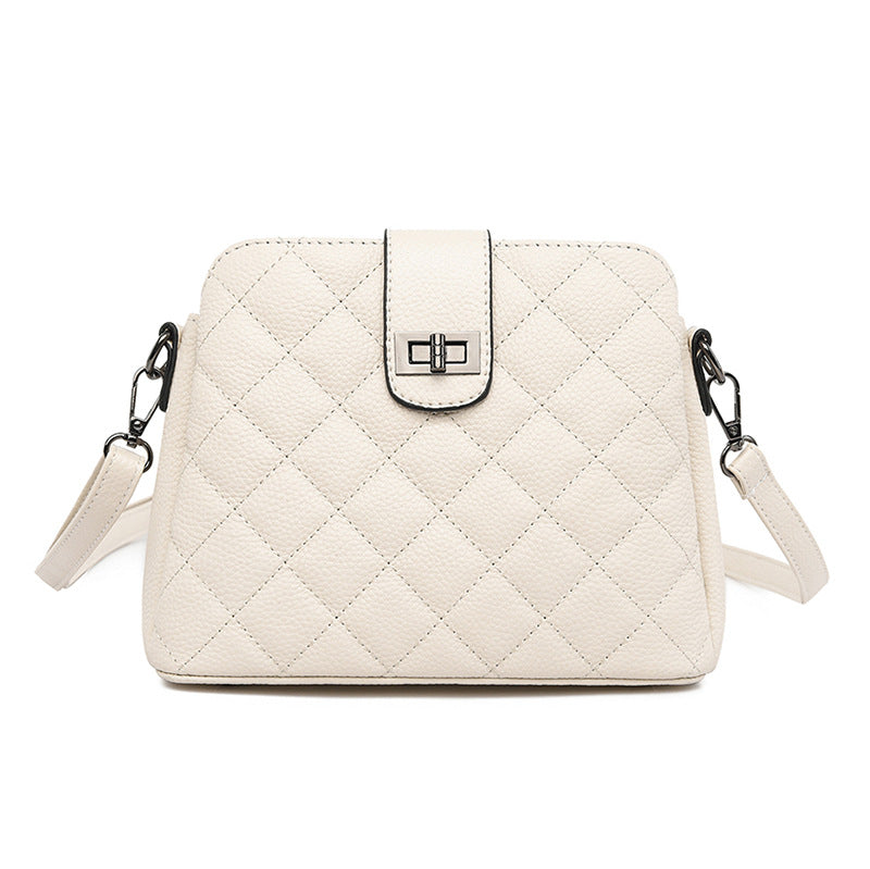 Women's Genuine Leather Large Capacity Fashion Diamond Crossbody Bags