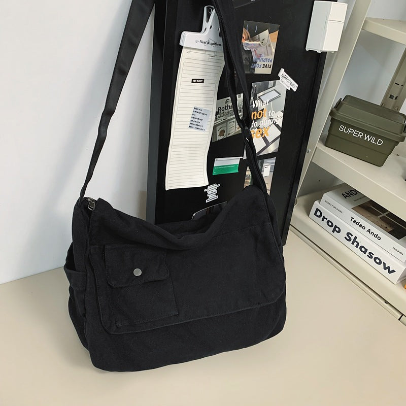 Women's & Men's Style Washed Canvas Idle Artistic College Women's Messenger Bag