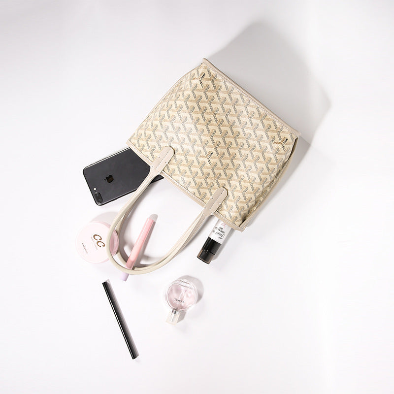 Women's Dog Teeth Vegetable Basket Classic Double-sided Handbags