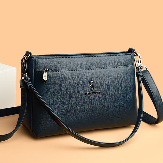 Women's Color Soft Leather Large Capacity More Than Crossbody Bags