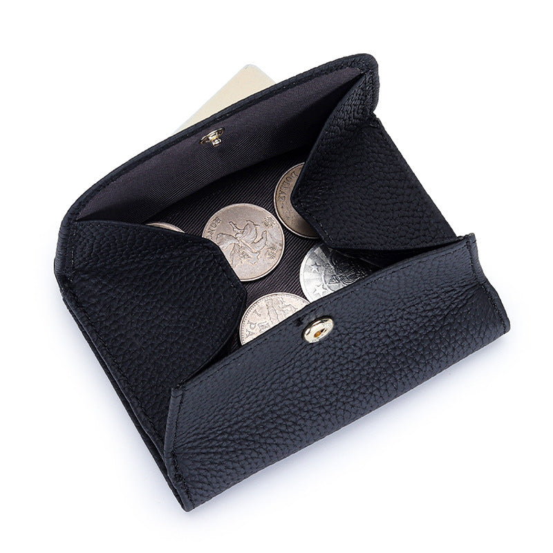 Women's Full Leather Simple Folding Genuine Ladies Wallet
