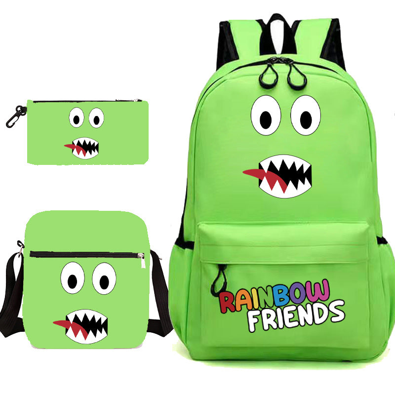 Rainbow Friends Game Pencil Three-piece Set Elementary School Students' Schoolbags