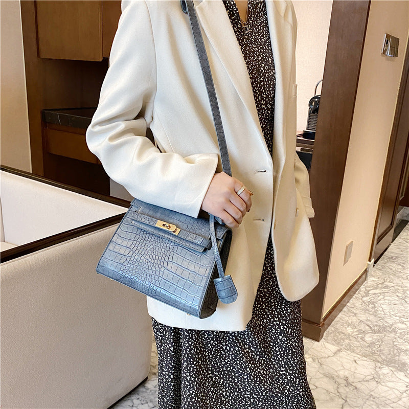 Women's Crocodile Pattern Portable Kelly Fashionable Stylish Popular Bags