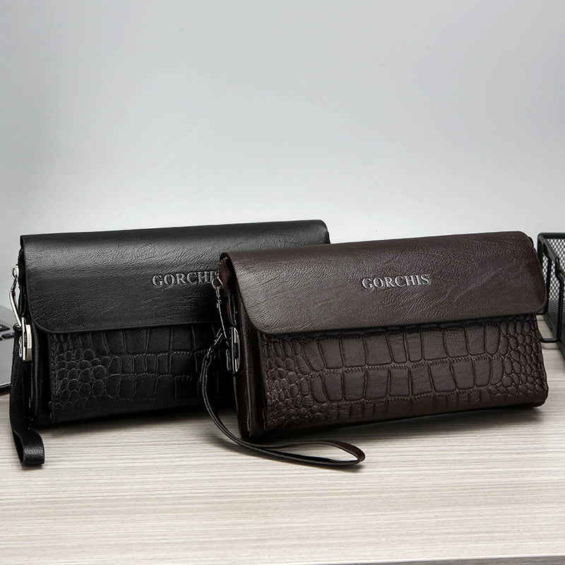 Men's Classic Clutch Password Multiple Slots Crocodile Men's Handbags