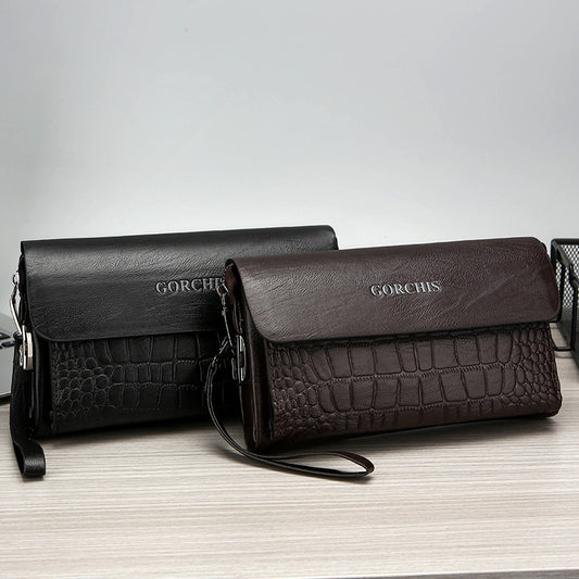 Men's Classic Clutch Password Multiple Slots Crocodile Men's Handbags