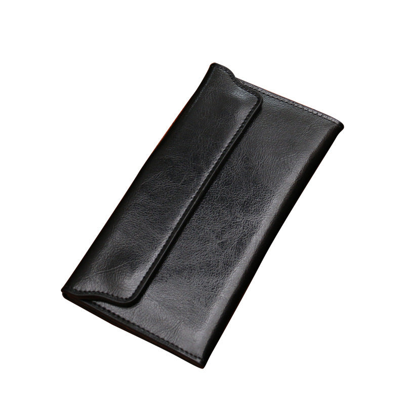 Women's Fashion Long Business Cowhide Thin Simple Ladies Wallet