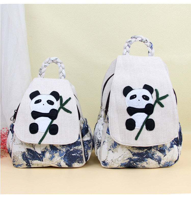 Fresh Simple Fabric Lesser Panda Double Backpacks