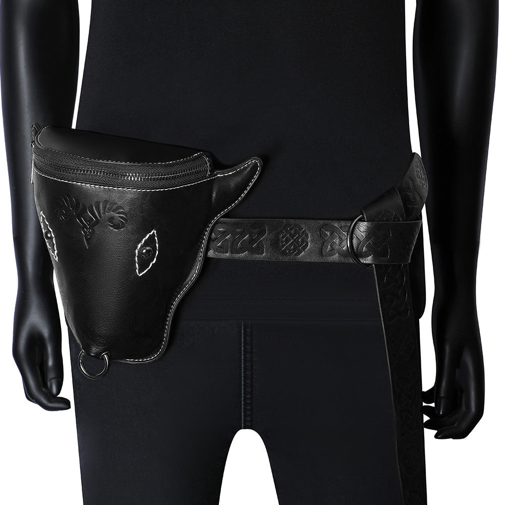 Viking Style Medieval Knight Retro Embossing Men's Waist Packs