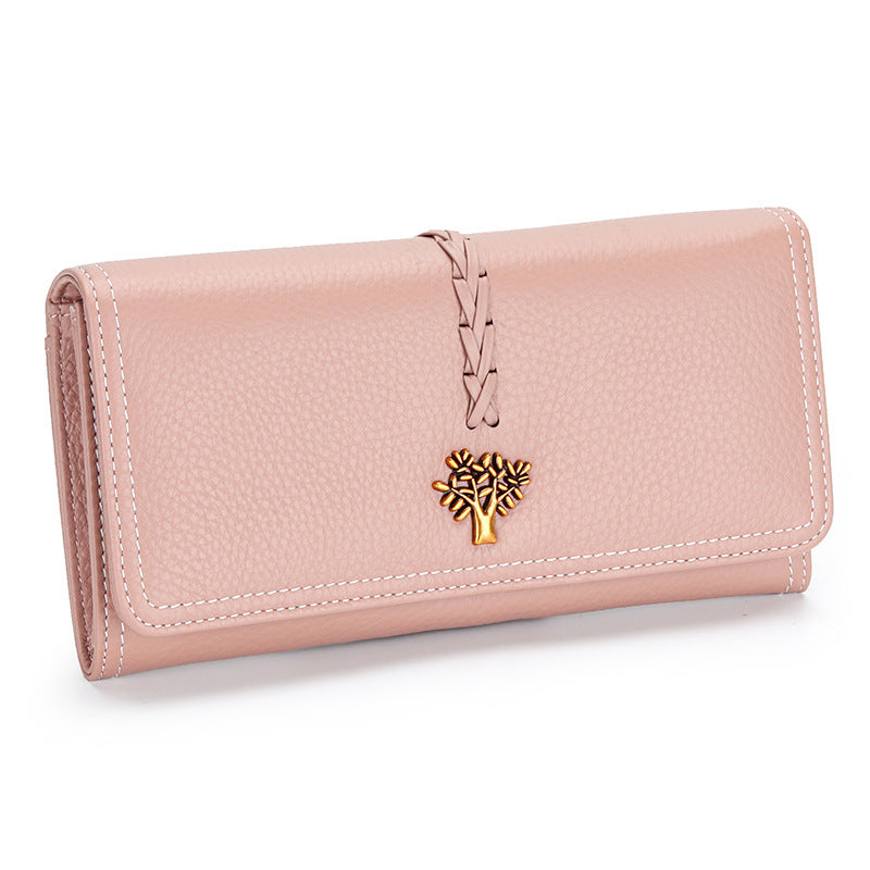 Women's Full Leather Long Genuine Tri Fold Large Capacity Hand Ladies Wallet