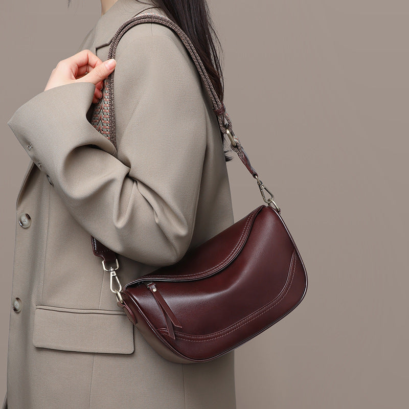 Women's Genuine Leather Commuter High Sense Dumpling Women's Messenger Bag