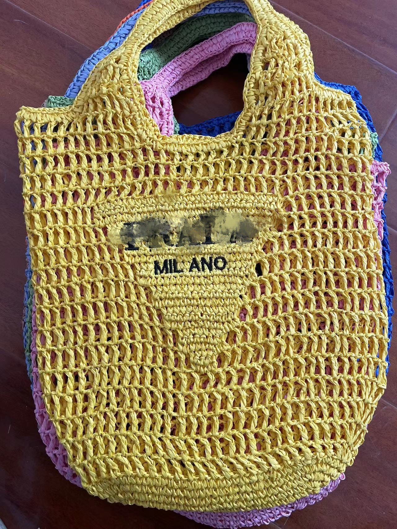 Round Net Pocket Goddess Underarm Straw Shoulder Bags