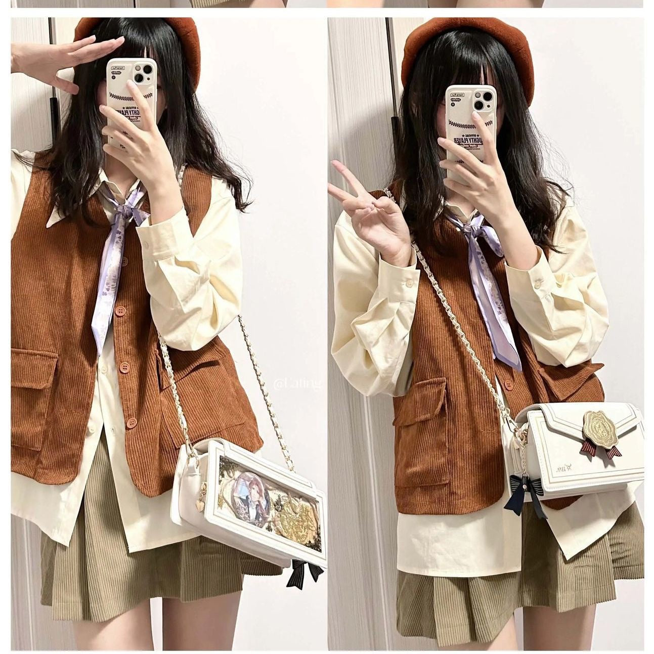 Elegant Chain Rose Letter Flap Envelope Shoulder Bags