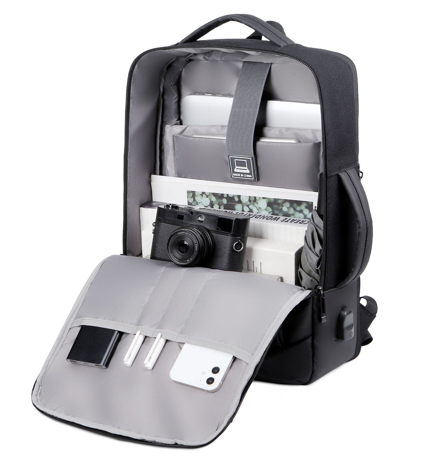 Men's Waterproof Charging Large Capacity Business Commute Leisure Expansion Backpacks