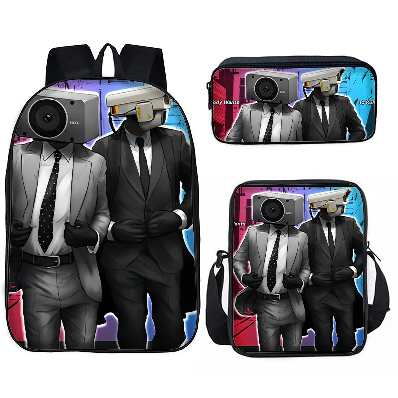 Toilet Primary Secondary Monitor Three-piece Set Elementary School Students' Schoolbags