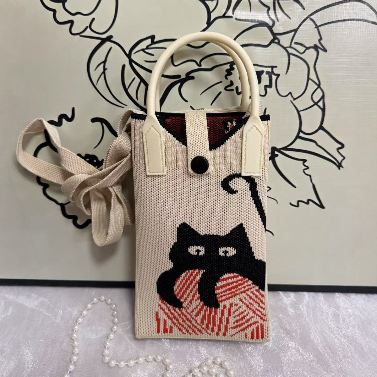 Mobile Versatile Personality Cartoon Cute Lady Hand Bags