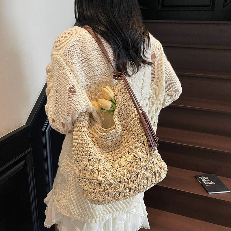 Summer Seaside Vacation Style Beach Fashion Straw Women's Shoulder Bag