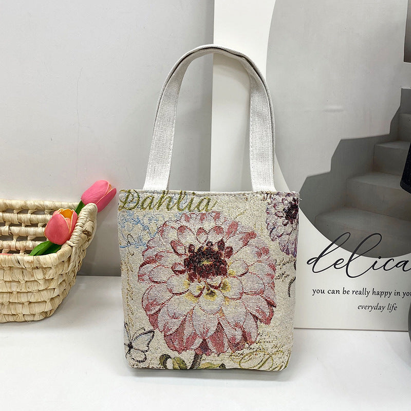 Women's Ethnic Style Elephant Embroidery Woven Flower One Women's Shoulder Bag