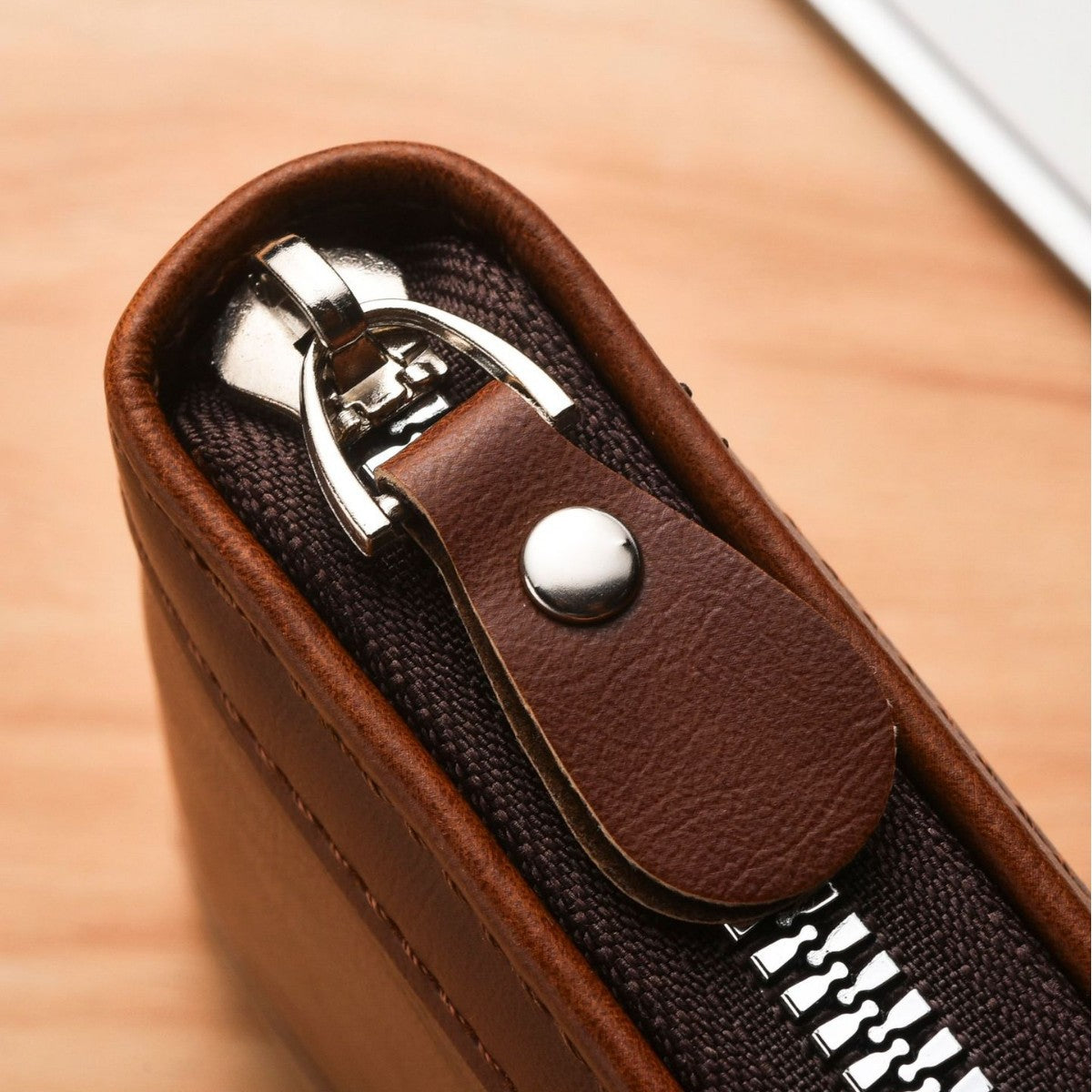 Men's Solid Color Certificate Bill Storage With Zipper Men's Wallet