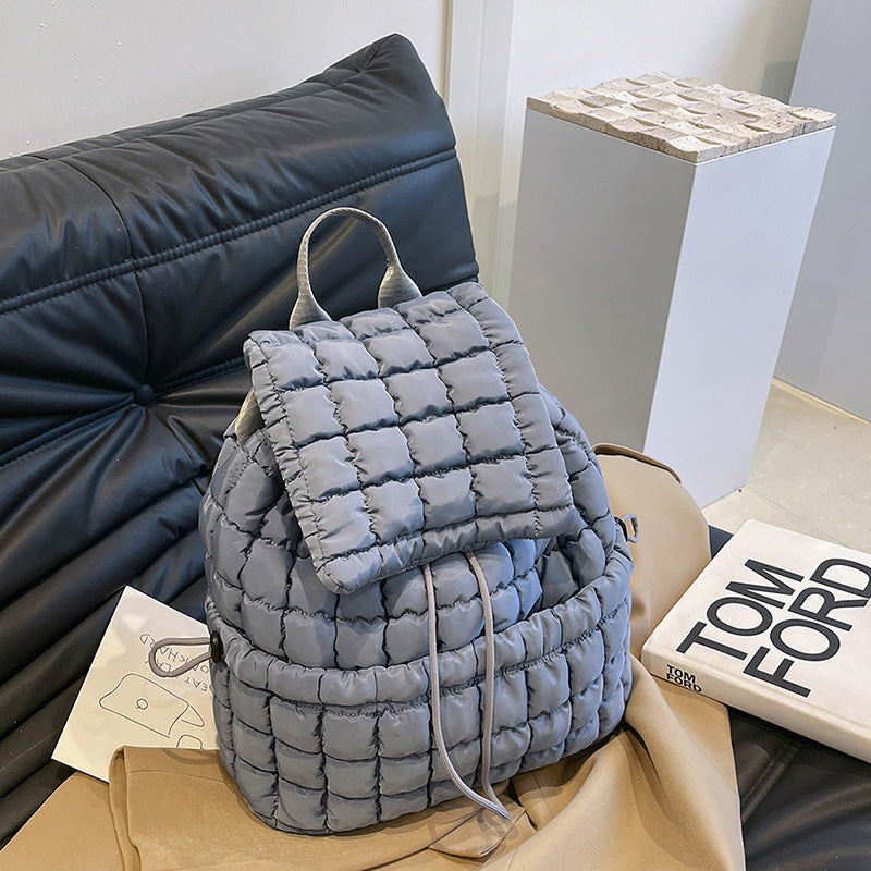 Women's Pleated Cloud Korean Niche Bubble Large Backpacks