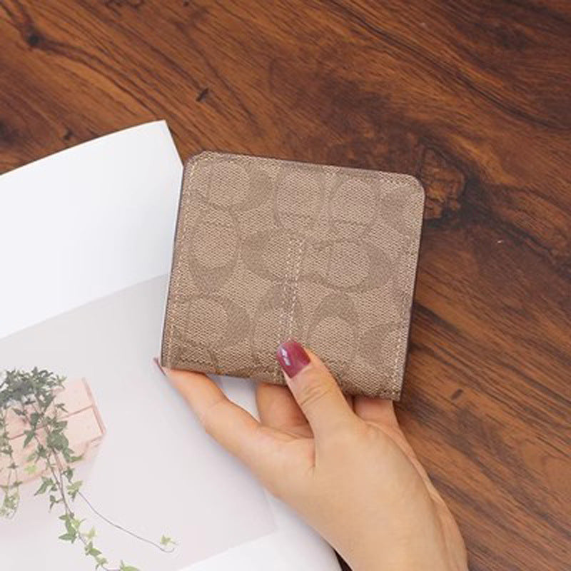 Women's Short Classic Printing Exquisite Thin Folding Multi Ladies Wallet