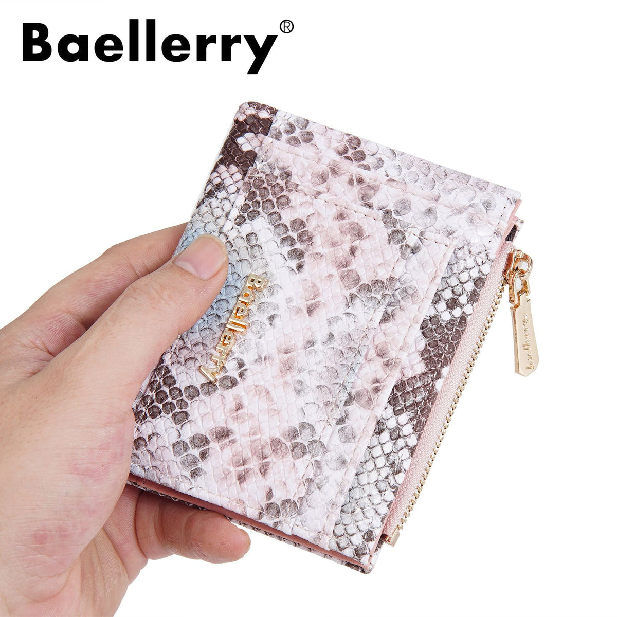 Women's High-grade Snake Pattern Multiple Slots Zipper Ladies Wallet